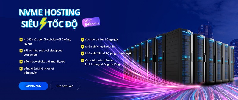 Các gói NVMe Hosting của TenTen đáp ứng tất cả nhu cầu cơ bản