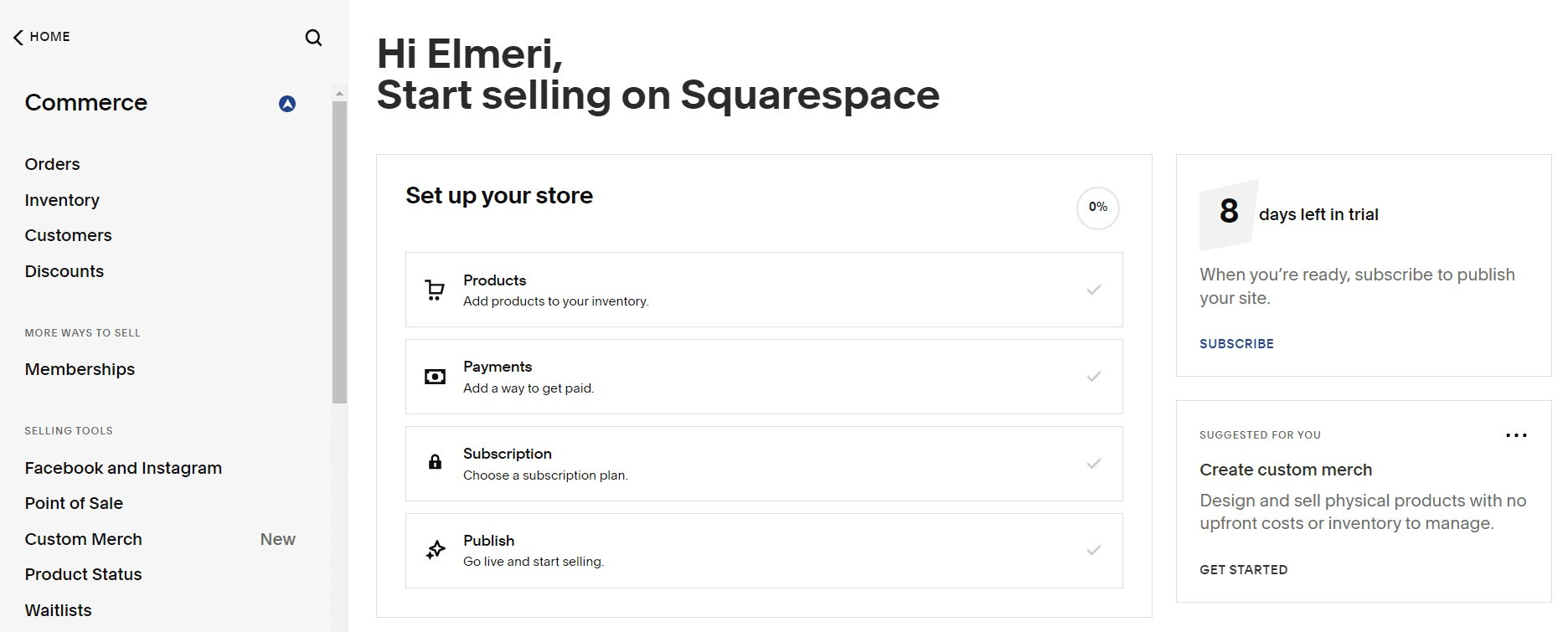 Squarespace review: tính năng thương mại điện tử