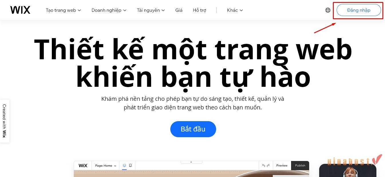 Đăng ký tài khoản trên Wix.com