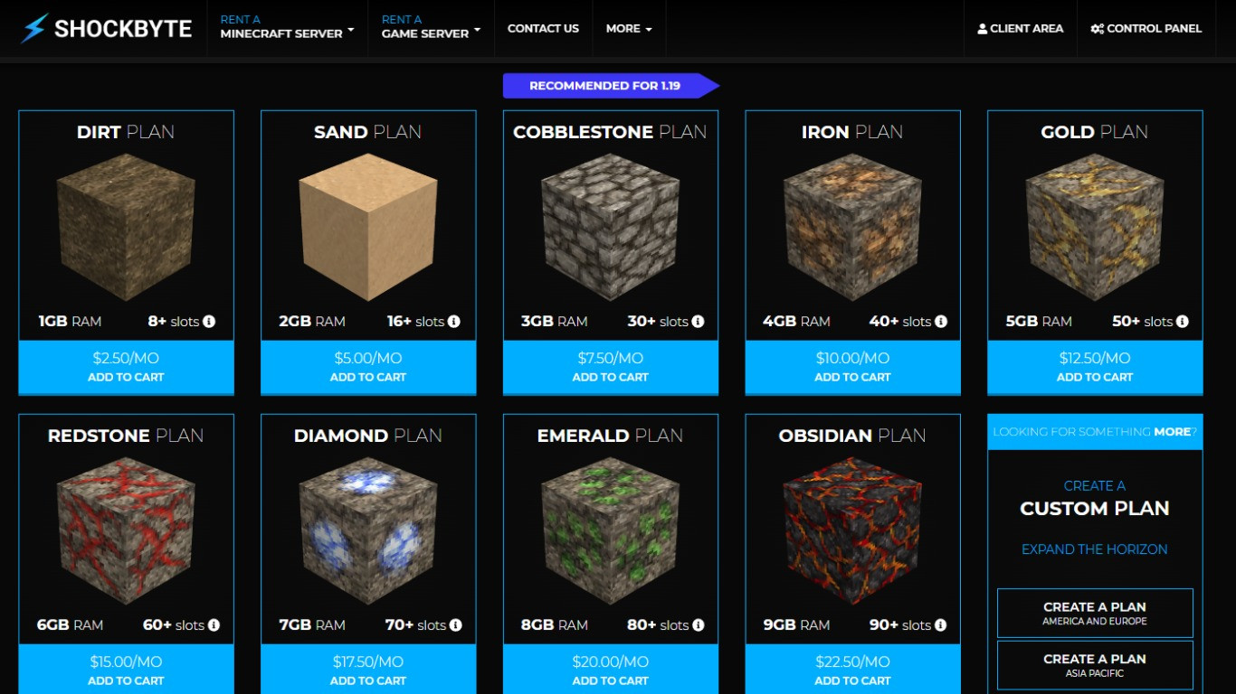 Shockbyte Hosting Minecraft
