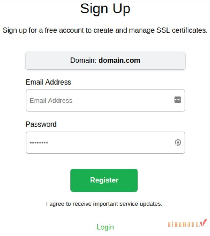 Đăng ký tài khoản trên SSLforfree.com