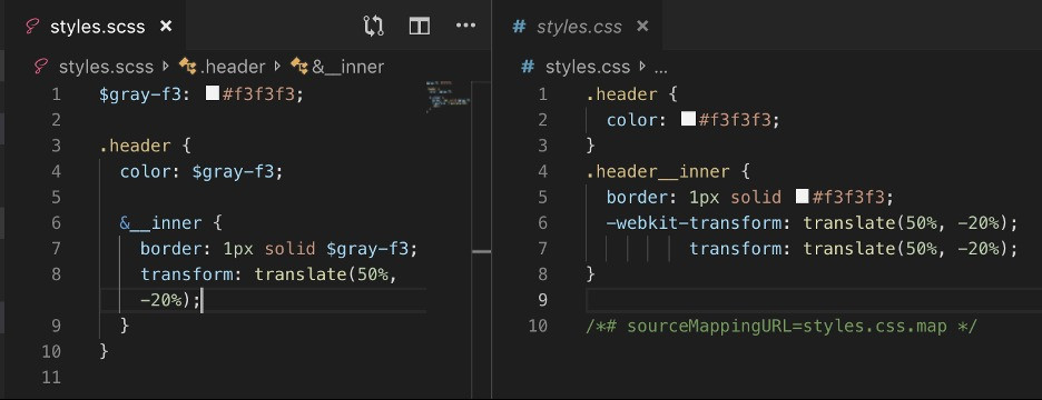 SCSS IntelliSense