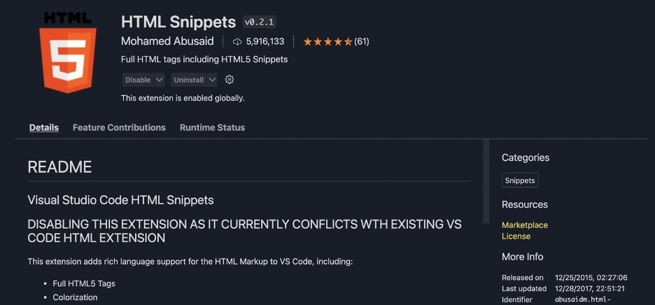 HTML Snippets